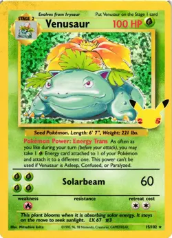 Pokemon TCG Venusaur 15/102 Celebrations Classic Collection Holo Rare LP/MP - Image 1