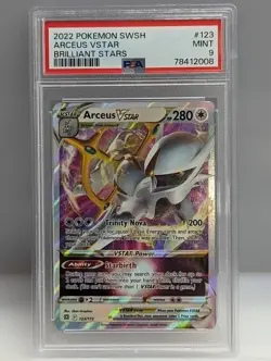 2022 Pokemon Sword & Shield Arceus Vstar PSA 9 Brilliant Stars #123 - Image 1