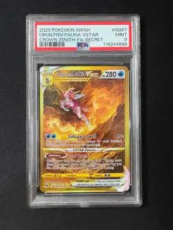 2023 Pokemon Crown Zenith Origin Forme Palkia Vstar Secret Rare Gold GG67 PSA 9 - Image 1