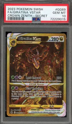 Pokemon Giratina VSTAR Crown Zenith Secret Rare Full Art #GG69 PSA 10 Gem Mint - Image 1