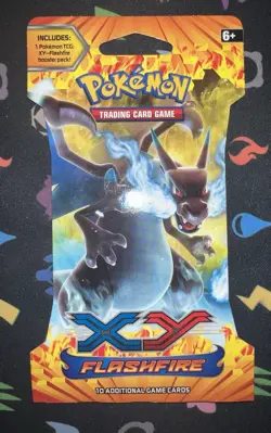 Pokemon TCG XY Flashfire Sleeved Booster Pack Mega Charizard X Factory Sealed - Image 1