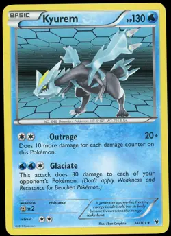 Pokemon TCG Kyurem Holo Rare Black & White Noble Victories 34/101 NM - Image 1