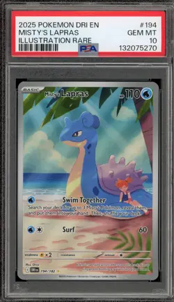 Pokemon Misty's Lapras Destined Rivals Illustration Rare #194 PSA 10 Gem Mint - Image 1