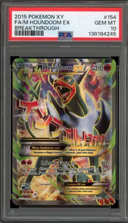 Pokemon M Houndoom EX XY Breakthrough Full Art #154 PSA 10 Gem Mint - Image 1
