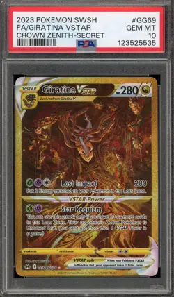 Pokemon Giratina VSTAR Crown Zenith Secret Rare Full Art #GG69 PSA 10 Gem Mint - Image 1
