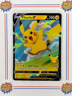 Pikachu V Black Star Promo Celebrations 25th Anniversary SWSH143 Pokemon TCG - Image 1