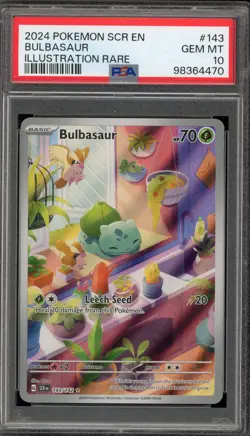 Pokemon Bulbasaur Stellar Crown Illustration Rare #143 PSA 10 Gem Mint - Image 1
