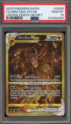 Pokemon Giratina VSTAR Crown Zenith Secret Rare Full Art #GG69 PSA 10 Gem Mint - Image 1