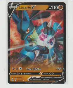 Lucario V Ultra Rare Holo Pokemon Card Fusion Strike 146/264 - Image 1
