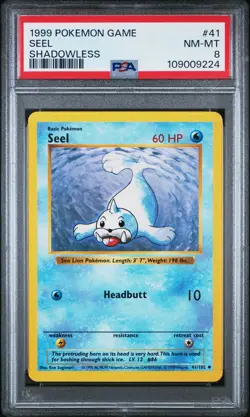 Pokemon Card Seel 41/102 Shadowless Base Set 1999 PSA 8 NM-MT - Image 1