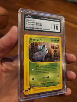 (TOP POP 11) CGC 10 GEM MINT Pokemon 2003 Nidoran Female 81/144 Skyridge Card - Image 1