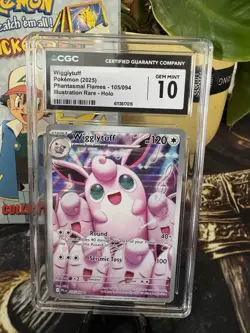 2025 POKEMON Card PHANTASMAL FLAMES #105 WIGGLYTUFF CGC Grade 10 MINT Not Psa - Image 1