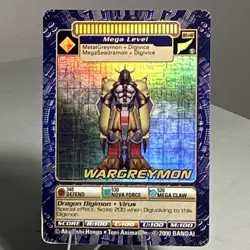 Bandai WarGreymon Mega Level Dragon Digimon Holo Card BO-48 2000 - Image 1