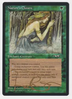 Gold Signed Nature's Chosen LP Alliances Artist Rebecca Guay 1996 WOTC MTG Magic - Image 1