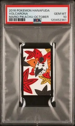 2016 POKEMON HANAFUDA MARIO PIKACHU OCTOBER VOLCARONA PSA 10 - Image 1