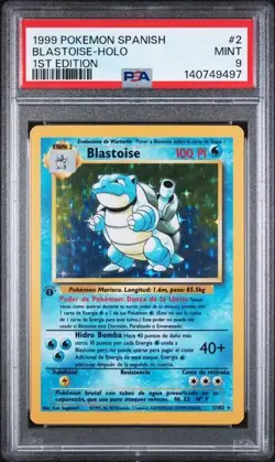 1999 POKEMON SPANISH #2 BLASTOISE-HOLO 1ST EDITION PSA 9 MINT - Image 1