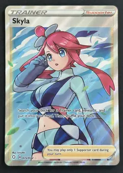 Skyla 072/072 Shining Fates Ultra Rare Full Art Trainer Pokemon TCG Card NM - Image 1