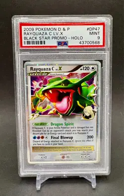 PSA 9 Rayquaza C LV.X #DP47 Holo 2009 Pokemon Diamond & Pearl Black Star Promo - Image 1