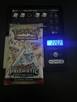22.62g VERY HEAVY Prismatic Evolutions Pokemon Sealed Booster Pack New - Image 1