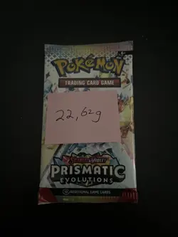 22.62g VERY HEAVY Prismatic Evolutions Pokemon Sealed Booster Pack New - Image 3