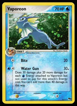 Vaporeon 6/17 Rare Holo POP Series 3 Pokemon Card - Image 1