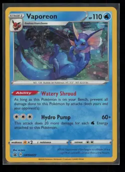 Vaporeon SWSH072 Pokemon SWSH Black Star Promo Near Mint - Image 1