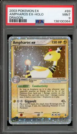 Pokemon Ampharos ex EX Dragon Holo Ultra Rare #89 PSA 9 Mint - Image 1