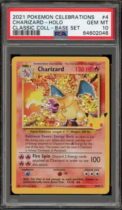 Pokemon Charizard Celebrations Classic Coll. Base Set Holo Rare #4 PSA 10 - Image 1