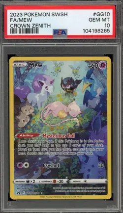 Pokemon Mew Crown Zenith Galarian Gallery Full Art #GG10 PSA 10 Gem Mint - Image 1