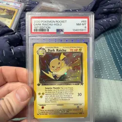 Pokemon TCG first edition Dark Raichu Holo PSA 8 W/Swirl 🌀 - Image 1