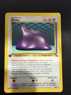 Pokemon TCG Fossil Ditto 18/62 1st Edition Non-Holo Rare - Image 1
