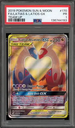 Pokemon Latias & Latios GX Team Up Full Alt Art #170 PSA 1 - Image 1