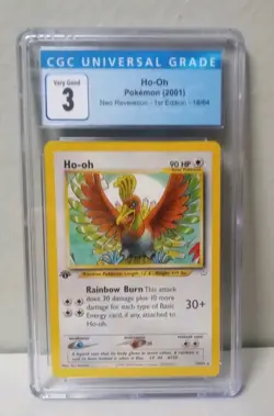 Pokemon Ho-Oh (2001) Neo Revelation - 1st Edition #18/64 CGC 3 - Image 1