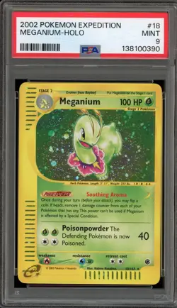Pokemon Meganium Expedition Holo Rare #18 PSA 9 Mint - Image 1