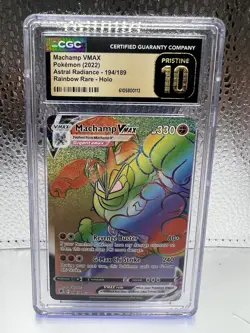 🔥Pokemon TCG Machamp VMAX 194/189 Rainbow, Astral Radiance CGC Pristine 10🔥 - Image 1