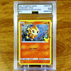 Pokemon SWSH 25th McDonald's Collection Chimchar 12/25 AGS Gem-MT 10 Holo 2021 - Image 1