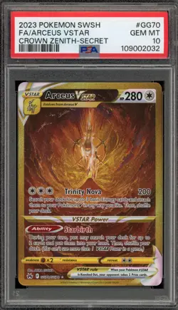 Pokemon Arceus VSTAR Crown Zenith Secret Rare Full Art #GG70 PSA 10 Gem Mint - Image 1
