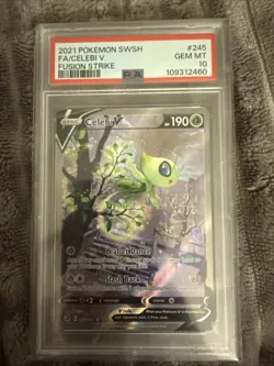 2021 Pokemon SWSH FA Celebi v Fusion Strike #245 PSA 10 Gem Mint - Image 1