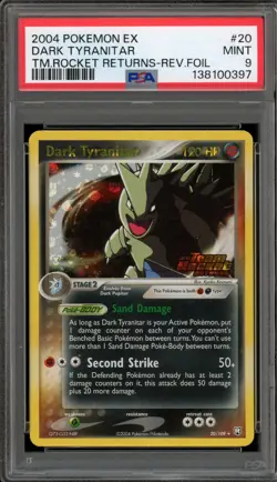 Pokemon Dark Tyranitar EX Team Rocket Returns Reverse Holo Rare #20 PSA 9 Mint - Image 1