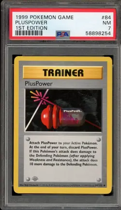 Pokemon PlusPower Base Set Shadowless 1st Edition #84 PSA 7 - Image 1