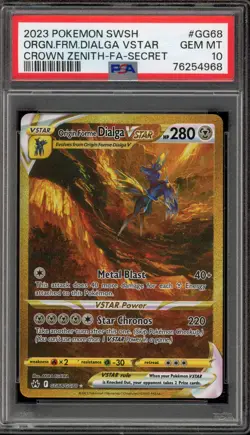 Pokemon Origin Forme Dialga VSTAR Crown Zenith Secret Rare Full Art #GG68 PSA 10 - Image 1