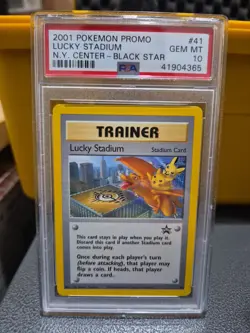 PSA 10 Lucky Stadium #41 New York Center Black Star Promo Pokemon Card GEM MINT - Image 1