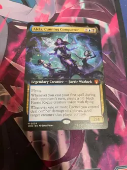 MTG - ALELA CUNNING CONQUEROR - MYTHIC - WOC - NM - EXTENDED ART - Image 1