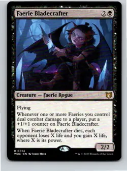 Magic the Gathering Faerie Bladecrafter Wilds of Eldraine Commander MTG - Image 1