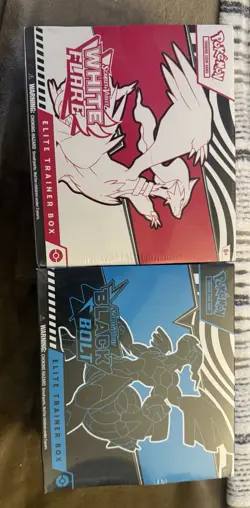 Pokemon Black Bolt and White Flare Elite Trainer Box ETB Set of 2 FACTORY SEALED - Image 1