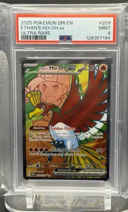 Pokemon Ethan's Ho-Oh ex 209/182 SV10 Destined Rivals Ultra Rare Holo PSA 9 2025 - Image 1
