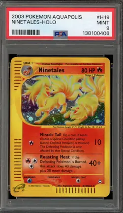 Pokemon Ninetales Expedition Holo Rare #H19 PSA 9 Mint - Image 1