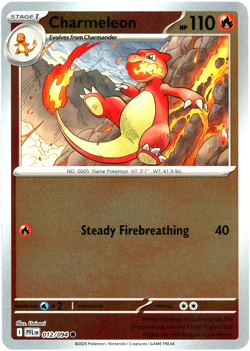 Charmeleon (Reverse Holo-Foil) - Pokemon TCG Card - Phantasmal Flames PFL #012 - Image 1