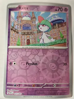 Ralts 027/091 Paldean Fates Pokemon Reverse Holo Foil Rare Nice! - Image 1