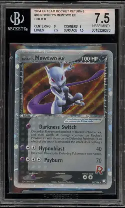 Pokemon Rocket's Mewtwo ex EX Team Rocket Returns Holo Ultra Rare #99 BGS 7.5 - Image 1